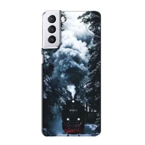 Новорічні, Святкові Чохли для Samsung Galaxy S21 - 2024 год (Зимовий потяг)