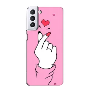 Чохол з принтом для Samsung Galaxy S21 (AlphaPrint - Знак сердечка)