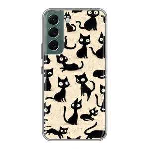 Чехол с рисунком кот на Samsung Galaxy S22 Plus (Черные коты)