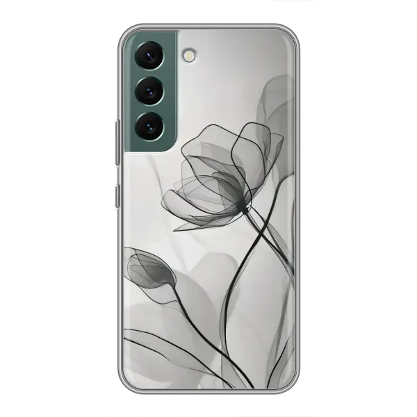 Чехол с принтом «Черные цветы» для Samsung Galaxy S22 Plus