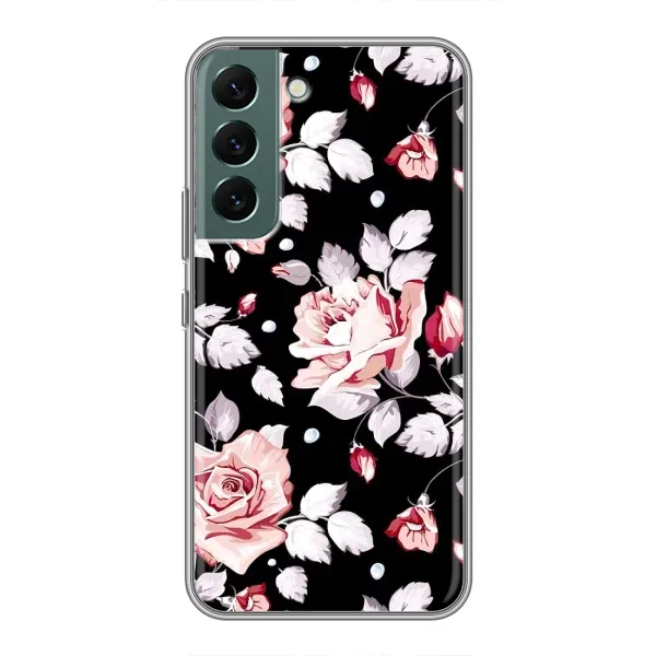 Чехол с принтом «Цветочки на черном» для Samsung Galaxy S22 Plus Чехол с принтом «Цветочки на черном» для Samsung Galaxy S22 Plus