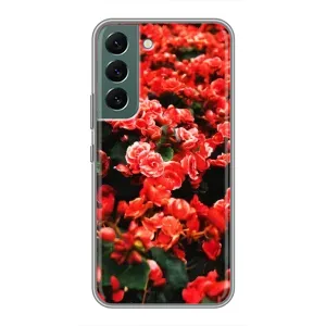 Чехлы с Цветами для Samsung Galaxy S22 Plus (VPrint) (Цветы красные)