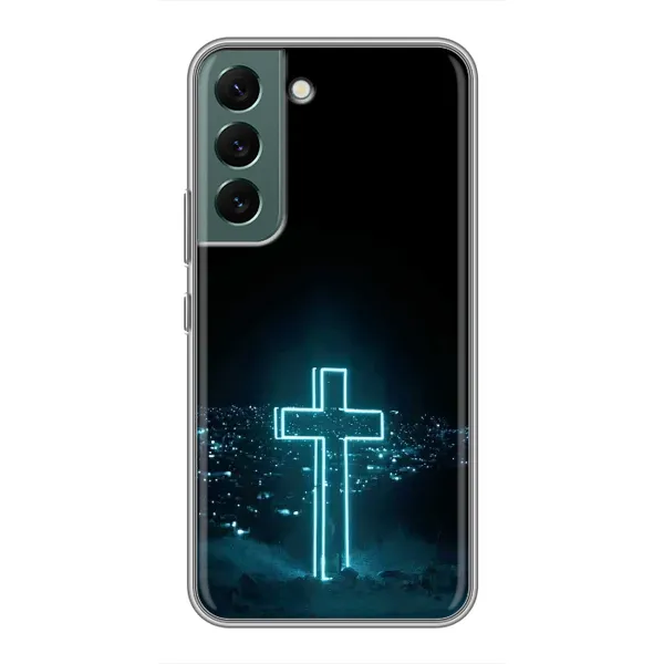 Чехол с принтом «Крест и город» для Samsung Galaxy S22 Plus Чехол с принтом «Крест и город» для Samsung Galaxy S22 Plus