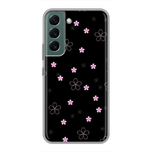 Чехол с принтом «Розовые цветы на черном» для Samsung Galaxy S22 Plus Чехол с принтом «Розовые цветы на черном» для Samsung Galaxy S22 Plus