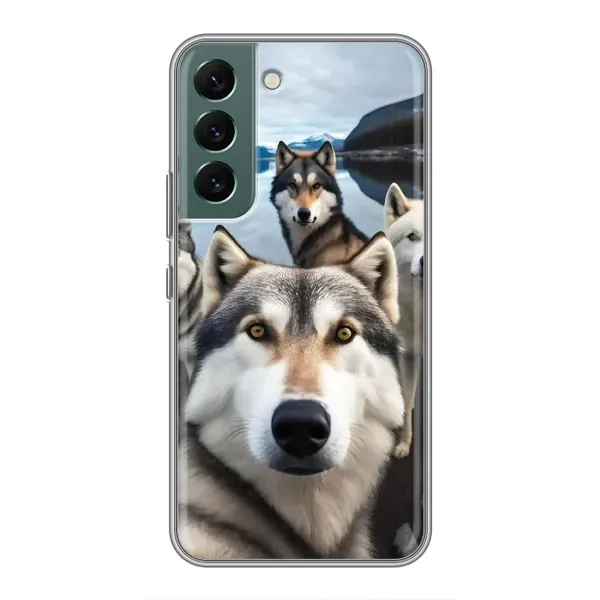 Чехол с принтом «Селфи ХАски» для Samsung Galaxy S22 Plus