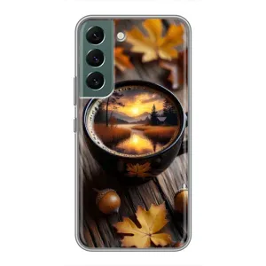 Чехол с уникальным дизайном «Осень с кофе» для Samsung Galaxy S22 Plus (Темный кофе)