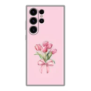 Чохол з розовим принтом для Samsung Galaxy S22 Ultra (Букет квітів)