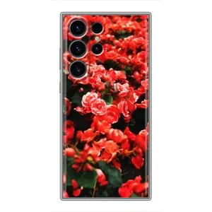 Чохли з квітами для Samsung Galaxy S22 Ultra (VPrint) (Квіти червоні)
