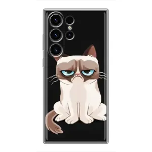 Чохол з принтом для Samsung Galaxy S22 Ultra (AlphaPrint) Модні коти (Сумний кіт)