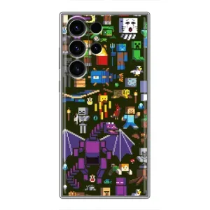 Чохол Майнкрафт на Samsung Galaxy S22 Ultra (AlphaPrint) Minecraft (Колаж Майнкрафт)