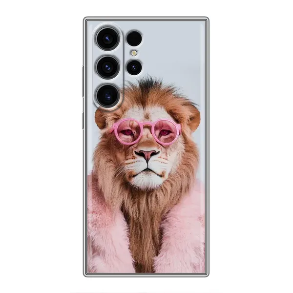Чохол з принтом «Лев в окулярах» для Samsung Galaxy S22 Ultra