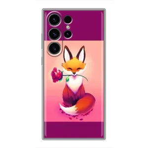 Чохли з картинкою Лисичка для Samsung Galaxy S22 Ultra (VPrint) (Лиса з трояндою)