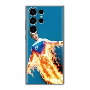 Чохол з принтом Фантастична четвірка для Samsung Galaxy S22 Ultra (Людина-факел у вогні)