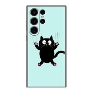 Чохол з принтом для Samsung Galaxy S22 Ultra (AlphaPrint) Модні коти (Падаючий кіт)