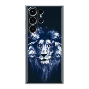 Чохол з картинкою ЛЕВ для Samsung Galaxy S22 Ultra (VPrint) (Синій Лев)