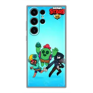 Чехлы Brawl Stars для Samsung Galaxy S22 Ultra (AlphaPrint) (Трио героев)
