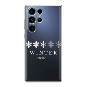 Зимні Чохли для Самсунг Галаксі S22 Ультра - прозорий фон (Winter loading)