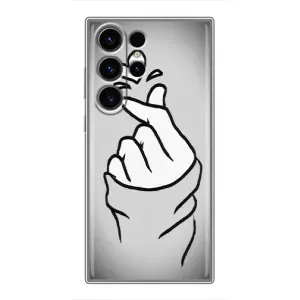 Чехол с принтом для Samsung Galaxy S22 Ultra (AlphaPrint - Знак сердечка) (Значок Love)
