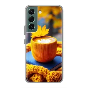 Чехол с принтом «Кофе на желтом пледе» для Samsung Galaxy S22