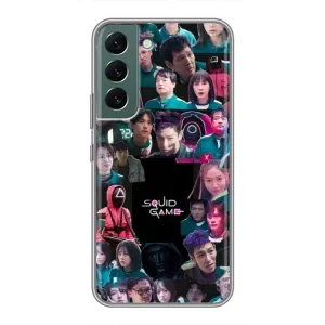 Чохол Гра в кальмара для Samsung Galaxy S22 (Колаж Гра кальмара)
