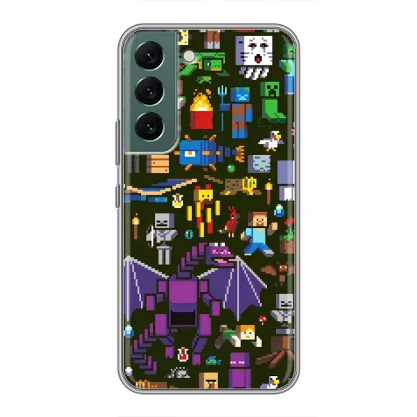 Чехол с принтом «Коллаж Майнкрафт» для Samsung Galaxy S22