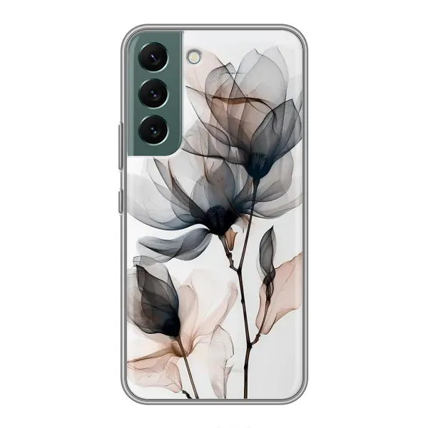 Чехол с принтом «Цветы на белом» для Samsung Galaxy S22