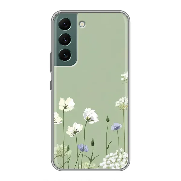 Чехол с принтом «Цветы на зеленом» для Samsung Galaxy S22