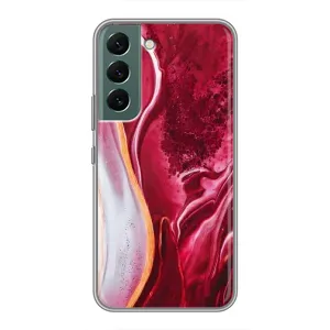 Чохол для Самсунг Гелексі S22 - з принтом (Дизайнерські) (AlphaPrint) (Мрамор червоний)