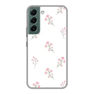 Чехол с розовым рисунком для Samsung Galaxy S22 (Розовые цветы)