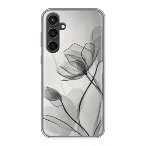 Чохол з квітковим принтом на Samsung Galaxy S23 FE (Чорні квіти)