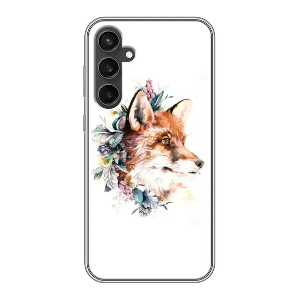 Чехол с принтом «Лисичка в цветочках» для Samsung Galaxy S23 FE