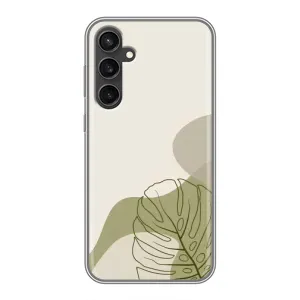 Силконовий чохол з принтом в квітах на Samsung Galaxy S23 FE (Зелена монстера дизайн)