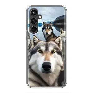 Чехол с Хаски для Samsung Galaxy S23 FE - (AlphaPrint) (Селфи ХАски)