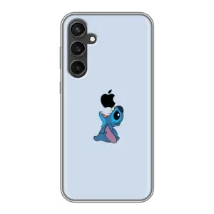 Чехол с принтом Стич на Samsung Galaxy S23 FE (Stitch apple)