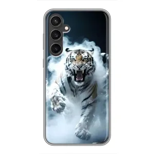 Чехол с картинкой «Хищники» для Samsung Galaxy S23 FE (Белый тигр в дыму)
