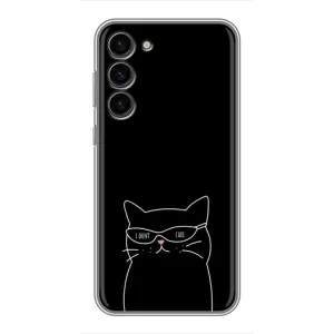 Чехол с рисунком кот на Samsung Galaxy S23 Plus (Равнодушный кот)