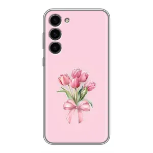 Чехол с розовым рисунком для Samsung Galaxy S23 Plus (Букет цветов)