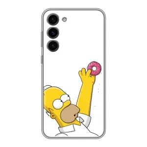 Чехол с Симпсонами для Samsung Galaxy S23 Plus (VPrint) (Гомер с пончиком)