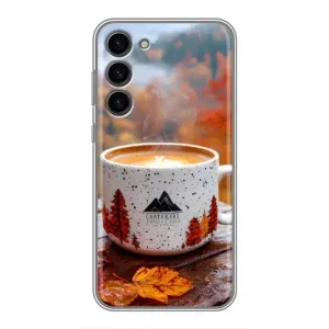 Чехол с уникальным дизайном «Осень с кофе» для Samsung Galaxy S23 Plus (Кофе на природе)