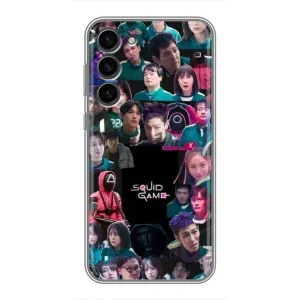 Чехол Гра в кальмара для Samsung Galaxy S23 Plus (Коллаж Игра кальмара)