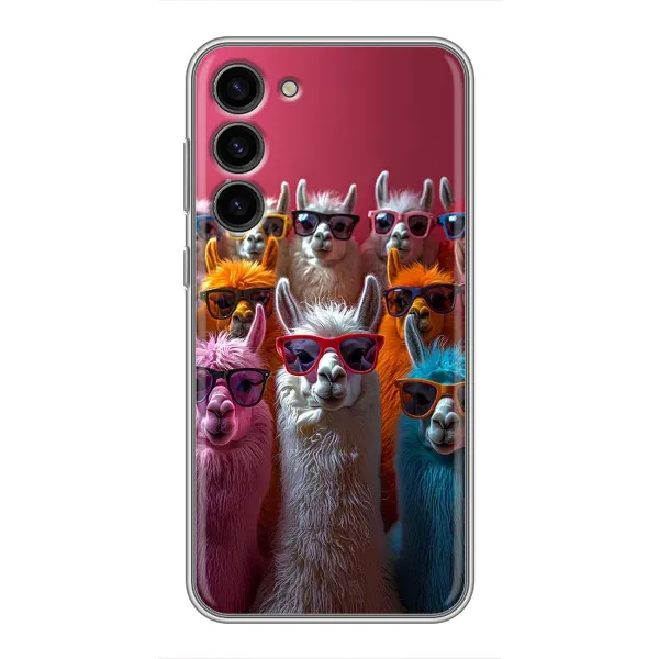 Чехол с принтом «Ламы в очках» для Samsung Galaxy S23 Plus Чехол с принтом «Ламы в очках» для Samsung Galaxy S23 Plus