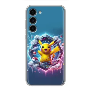 Чехол с Пикачу на Samsung Galaxy S23 Plus (Лого Пикачу)