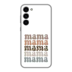 Чехол с принтом «Текстовый коллаж мама» для Samsung Galaxy S23 Plus
