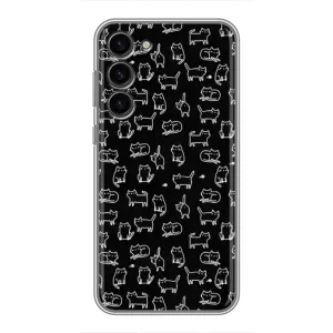 Чехол с принтом для Samsung Galaxy S23 Plus (AlphaPrint) Модные коты (Меленькие котики)