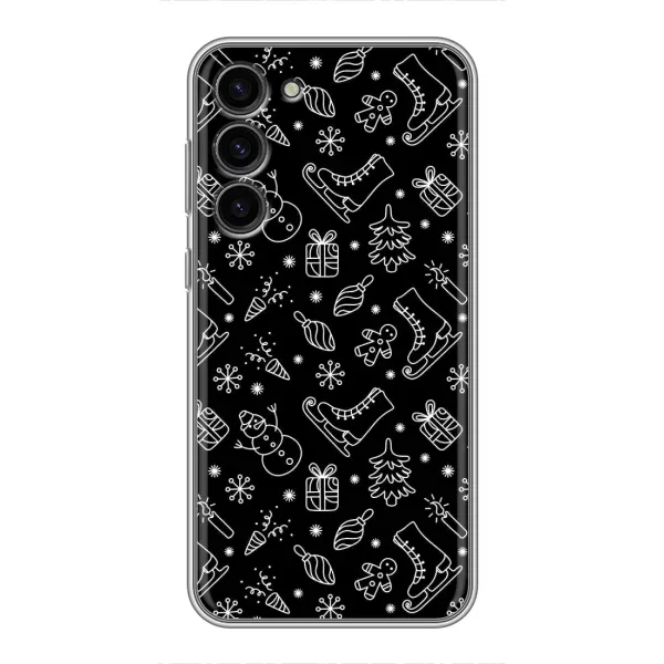 Чехол с принтом «Новогодний фон» для Samsung Galaxy S23 Plus