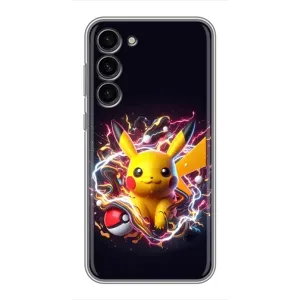 Чехол с Пикачу на Samsung Galaxy S23 Plus (Пикачу с мячом)
