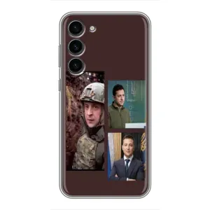 Чехол для Samsung Galaxy S23 Plus (AlphaPrint - с принтом Зеленского) (Президент)