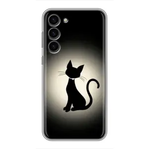 Чехол с принтом для Samsung Galaxy S23 Plus (AlphaPrint) Модные коты (Силуэт котика)