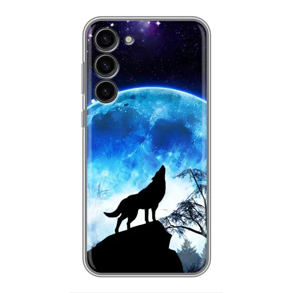 Чехол с принтом «Волк на луну» для Samsung Galaxy S23 Plus Чехол с принтом «Волк на луну» для Samsung Galaxy S23 Plus