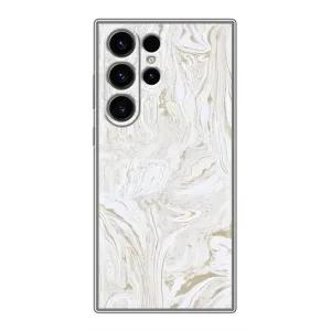 Мраморный чехол на Samsung Galaxy S23 Ultra (VPrint) (Белый мрамор)